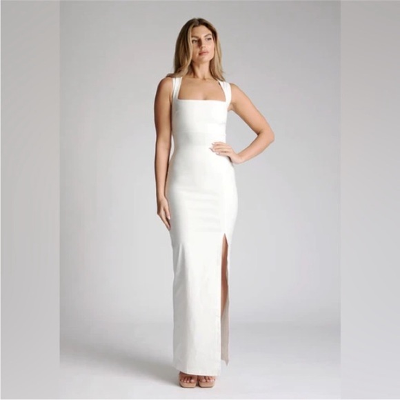 NWT Vesper Vera Ivory Square Neck Maxi Dress Size UK12 US8 - Picture 1 of 13